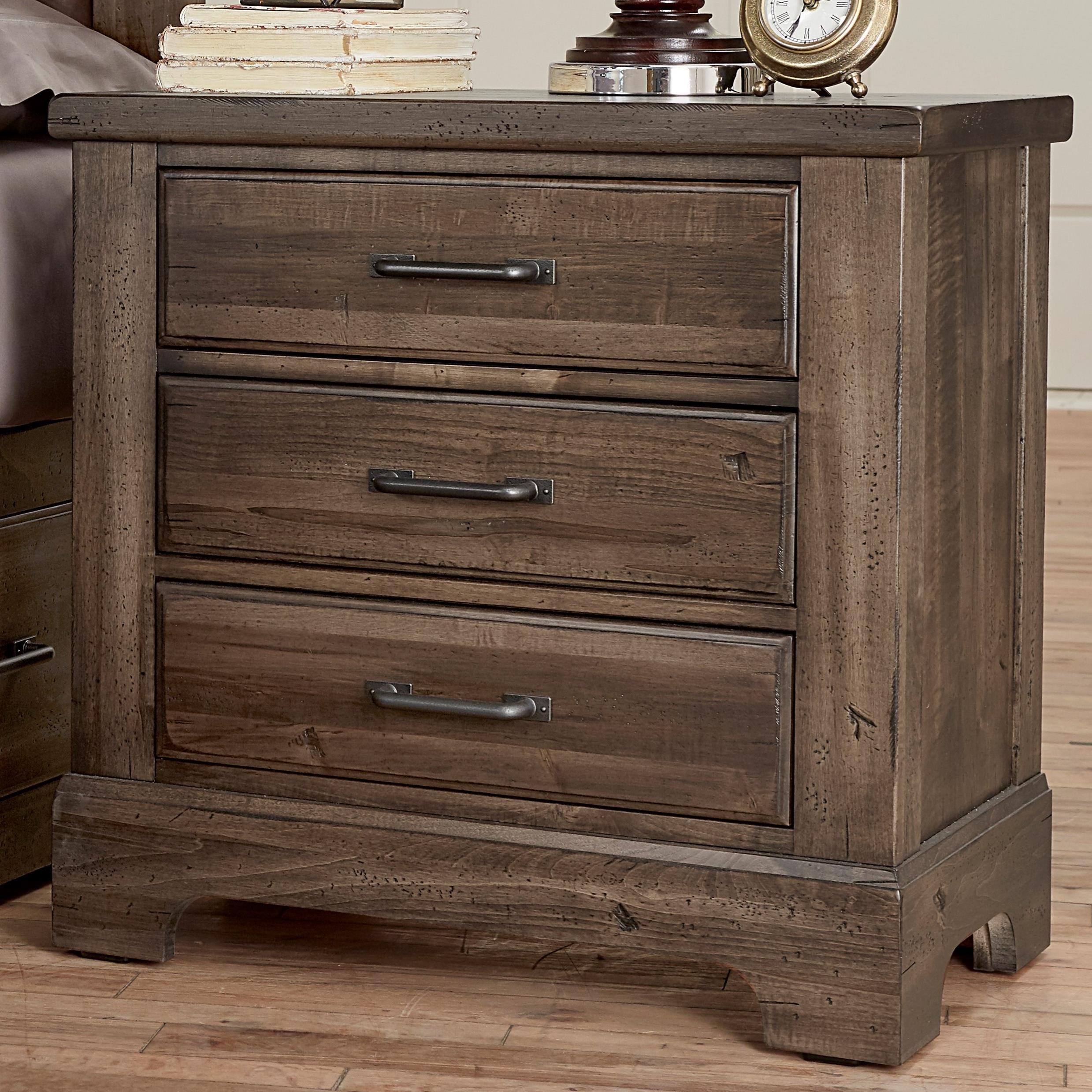 Artisan & Post Cool Rustic Solid Wood 3 Drawer Nightstand Sheely's